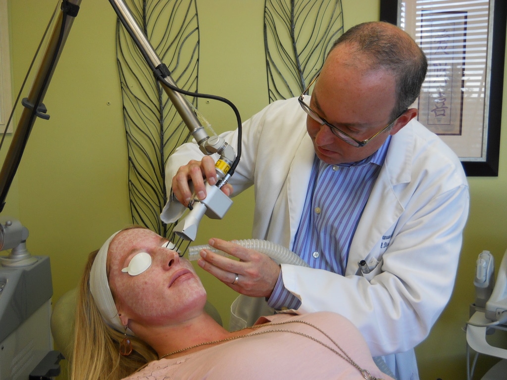 Dr Janowski performing laser peel