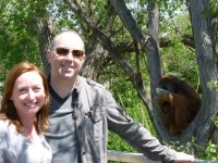 Dr. and Mrs. Janowski (with an orangutan) at The Denver Zoo